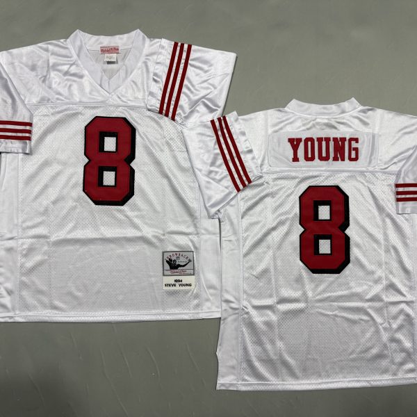 Men's #8 Steve Young San Francisco 49ers White Jersey