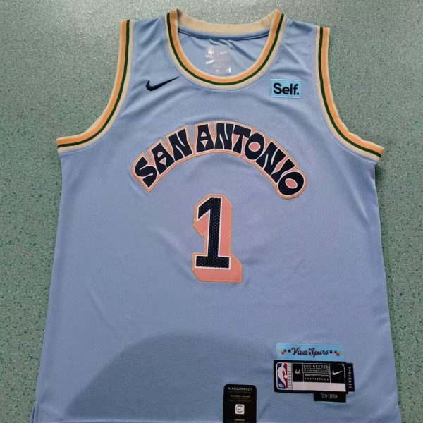Men's #1 Victor Wembanyama San Antonio Spurs Blue City Edition Jersey