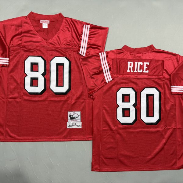 Men's #80 Jerry Rice San Francisco 49ers Red Jersey