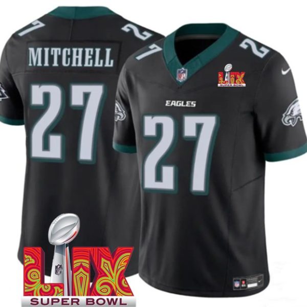 Youth Philadelphia Eagles #27 Quinyon Mitchell Black Super Bowl LIX F.U.S.E. Vapor Untouchable Limited Stitched Jersey