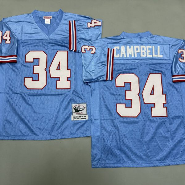 Men's #34 Earl Campbell Tennessee Titans Blue Jersey