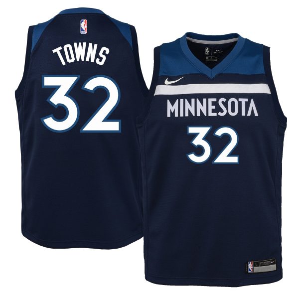 Youth Minnesota Timberwolves Karl-Anthony Towns Nike Navy Swingman Jersey - Icon Edition