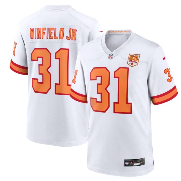 Men's '76 Tampa Bay Buccaneers #31 Antoine Winfield Jr. Nike White 50th Season Game Jersey