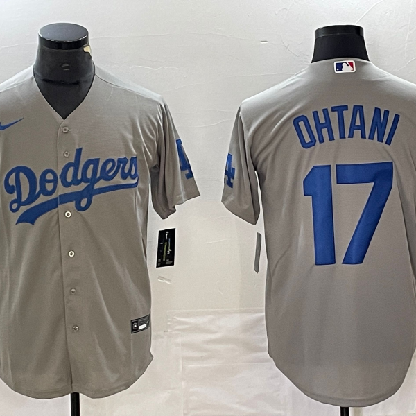 Men's Los Angeles Dodgers #17 Nike Grey Shohei Ohtani Jersey