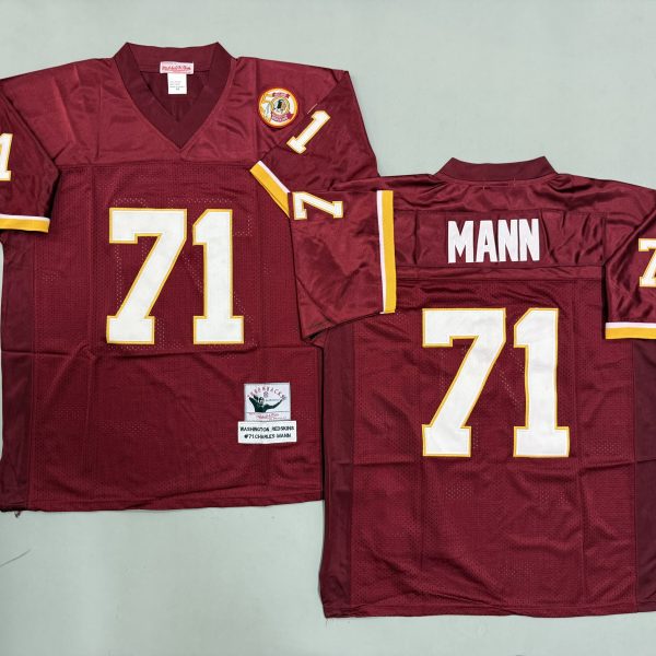 Men's Washington Commanders #71 Charles Mann Red Jersey