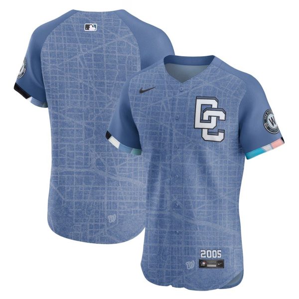 Men's Washington Nationals Nike 2025 City Connect Elite Blue Jersey