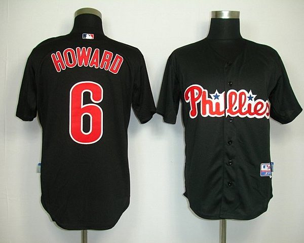 Philadelphia Phillies #6 Ryan Howard Black Stitched MLB Jersey