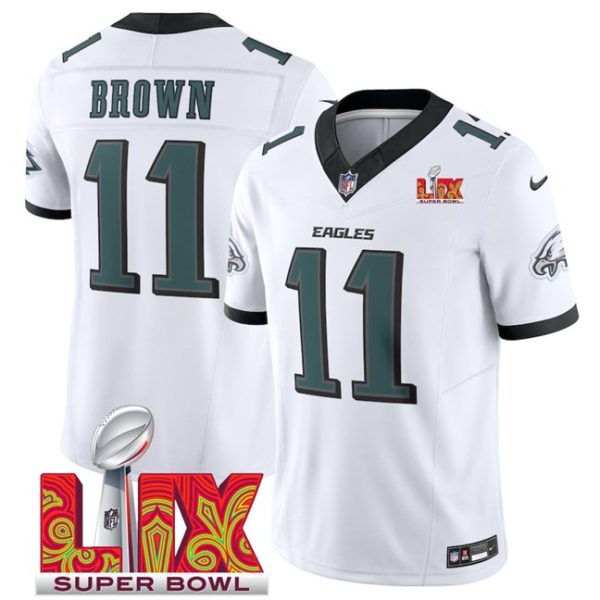 Youth Philadelphia Eagles #11 A.J. Brown White Super Bowl LIX F.U.S.E. Vapor Untouchable Limited Stitched Jersey