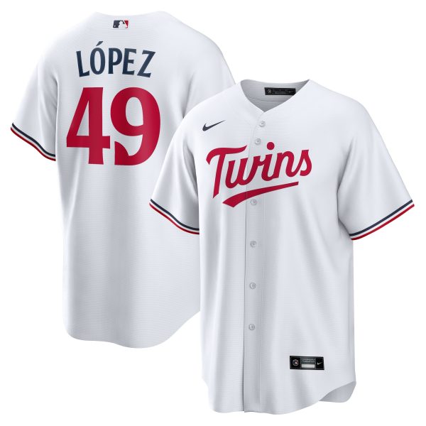 Men's Minnesota Twins Pablo LÃ³pez Nike White Home  Replica Player Jersey