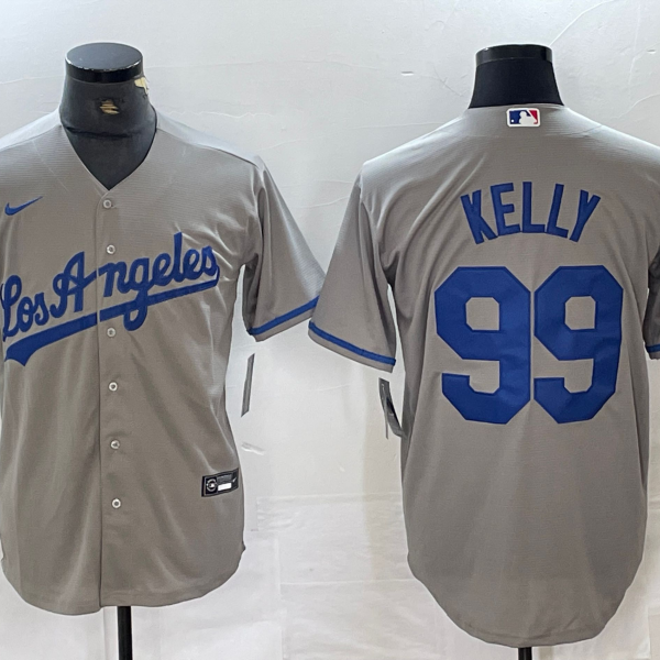 Men's Los Angeles Dodgers #99 Joe Kelly Nike Grey Limited Jersey
