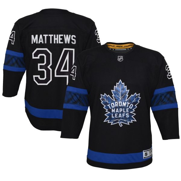 Youth Toronto Maple Leafs Auston Matthews Black Alternate Premier Player Jersey