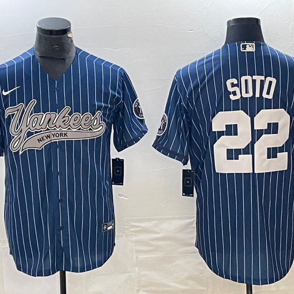 Men's  New York Yankees #22 Nike Blue Juan Soto Jersey