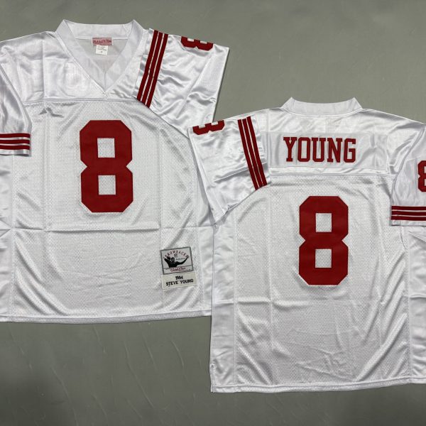 Men's #8 Steve Young San Francisco 49ers White Jersey