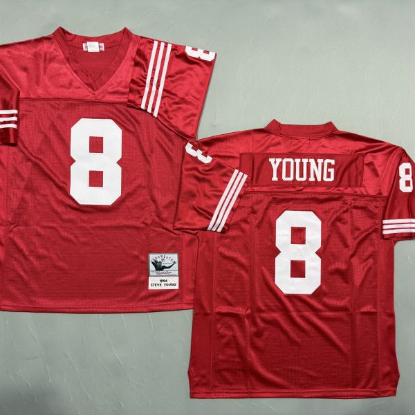 Men's #8 Steve Young San Francisco 49ers Red Jersey