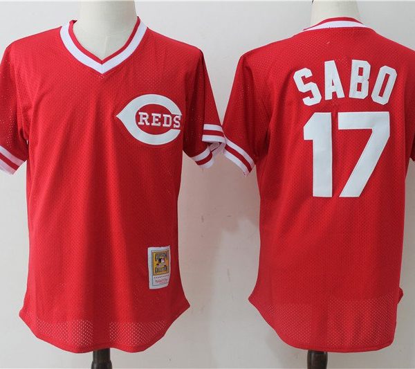 Mitchell and Ness Cincinnati Reds #17 Chris Sabo Red MLB Jersey
