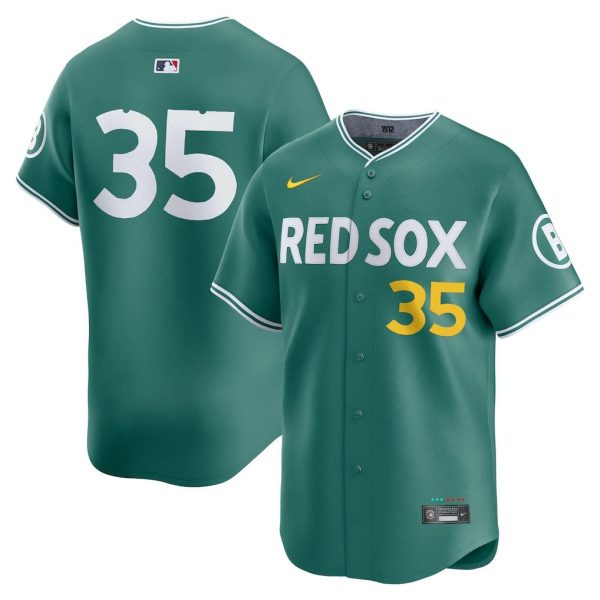 Men's Boston Red Sox #35 Garrett Crochet Nike Green 2025 City Connect Player Jersey