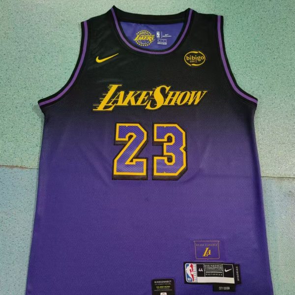 Men's #23 LeBron James Los Angeles Lakers Purple City Edition Jersey