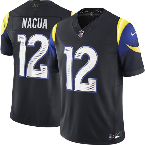 Men's Los Angeles Rams #12 Puka Nacua Black Rivalries Collection F.U.S.E. Vapor Limited Stitched Jersey