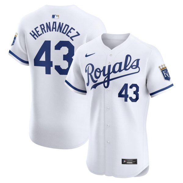 Men's Kansas City Royals Carlos HernÃ¡ndez Nike White Home Elite Player Jersey