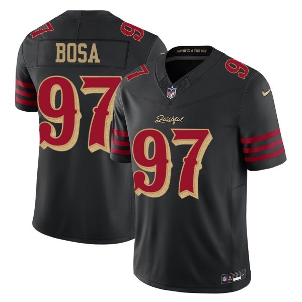 Men's San Francisco 49ers #97 Nick Bosa Black Rivalries Collection F.U.S.E. Vapor Limited Stitched Jersey
