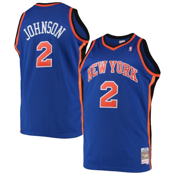 Men's New York Knicks Larry Johnson Mitchell & Ness Blue 1998/99 Big & Tall Hardwood Classics Swingman Jersey