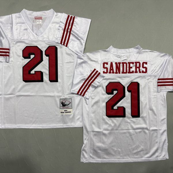 Men's #21 Deion Sanders San Francisco 49ers White Jersey