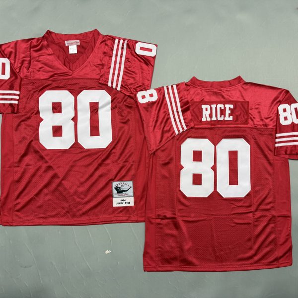 Men's #80 Rice Scarlet San Francisco 49ers Red Jersey