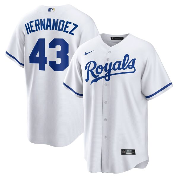 Men's Kansas City Royals Carlos HernÃ¡ndez Nike White Home  Replica Player Jersey