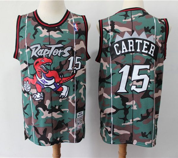 Mitchell and Ness Men's Toronto Raptors #15 Kawhi Leonard Throwback New Woodland Camo NBA Jersey