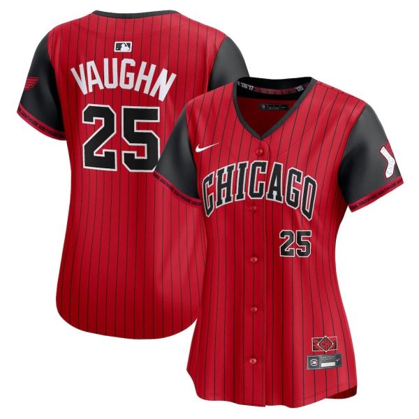 Women's Chicago White Sox #25 Andrew Vaughn Nike Red/Black 2025 City Connect Player Jersey