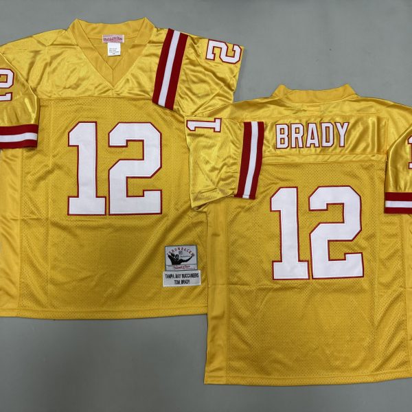 Men's #12 Tom Brady Tampa Bay Buccaneers Yellow Jersey