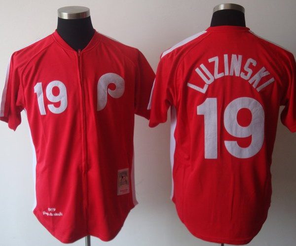 Mitchell And Ness Philadelphia Phillies #19 Greg Luzinski Red Stitched MLB Jersey