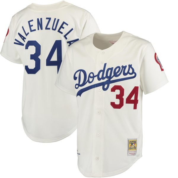 Men's Los Angeles Dodgers Fernando Valenzuela Mitchell & Ness Gray Jersey