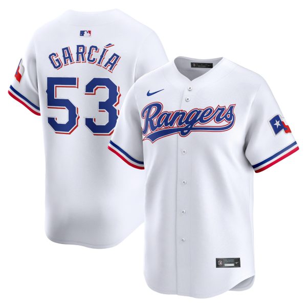 Youth Texas Rangers Adolis GarcÃ­a Nike White Home Limited Player Jersey