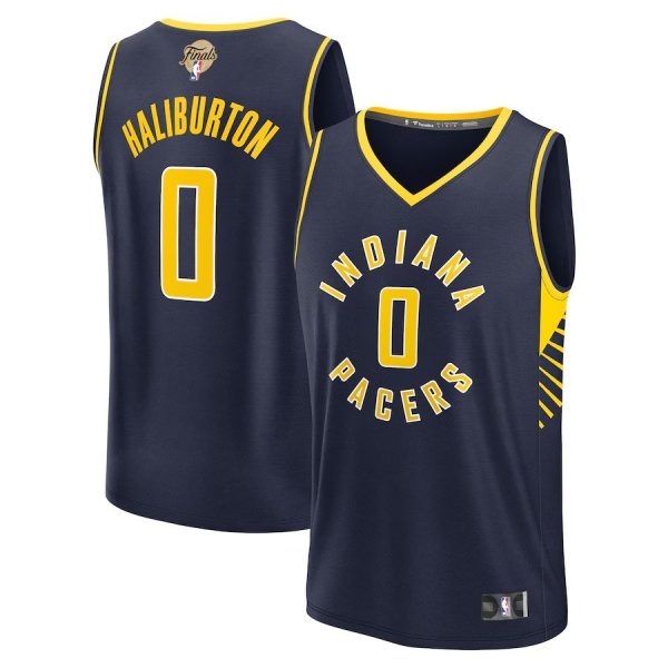 Youth Indiana Pacers #0 Tyrese Haliburton Fanatics Navy 2025 NBA Finals Fast Break Player Icon Edition Jersey