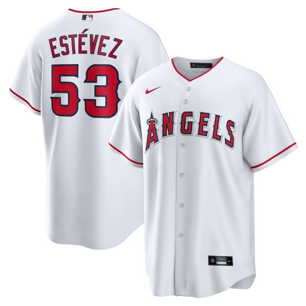 Men's Los Angeles Angels Carlos EstÃ©vez Nike White Home  Replica Player Jersey
