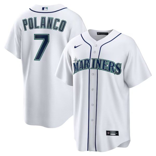 Men's #7 Jorge Polanco Seattle Mariners Nike Home White Jersey