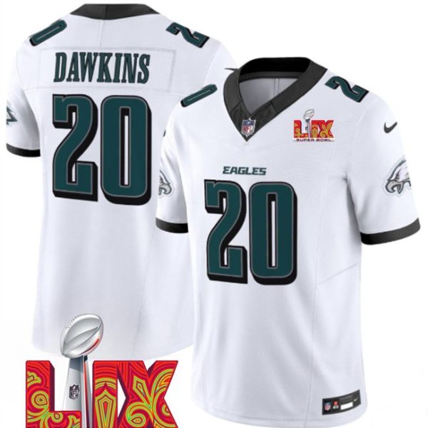 Youth Philadelphia Eagles #20 Brian Dawkins White Super Bowl LIX F.U.S.E. Vapor Limited Stitched Jersey