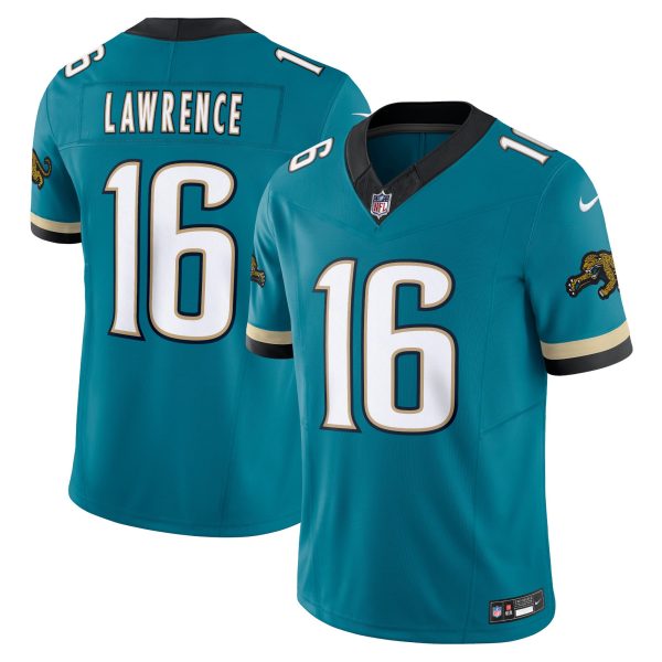 Men's Jacksonville Jaguars #16 Trevor Lawrence Nike Teal Prowler Throwback Vapor F.U.S.E. Jersey