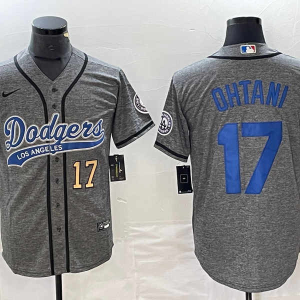 Men's Los Angeles Dodgers #17 Nike Grey Shohei Ohtani Jersey