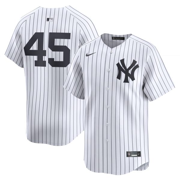 Men's New York Yankees #45 Gerrit Cole Nike White Home Limited Player Jersey