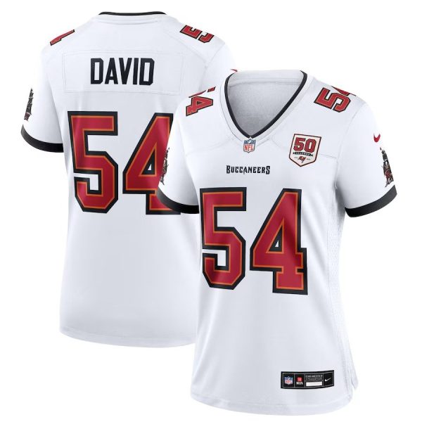 Women's Tampa Bay Buccaneers #54 Lavonte David Nike White 50th Anniversary Game Jersey