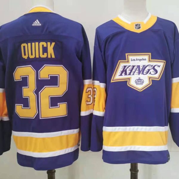 Men's #32 Jonathan Quick Los Angeles Kings Purple NHL Jersey