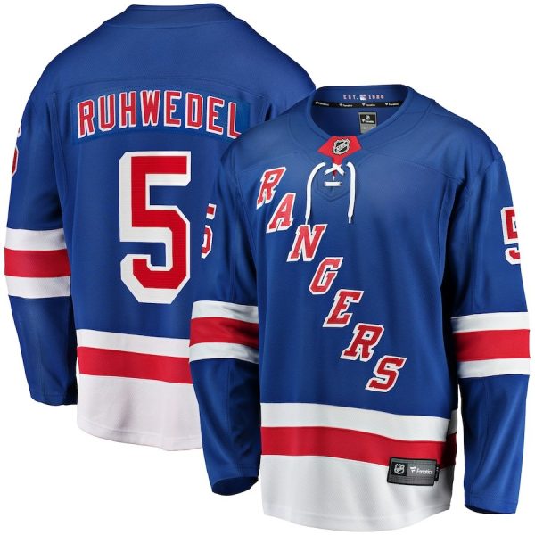 Men's New York Rangers Chad Ruhwedel Fanatics Blue Home Premierè½Breakaway Player Jersey