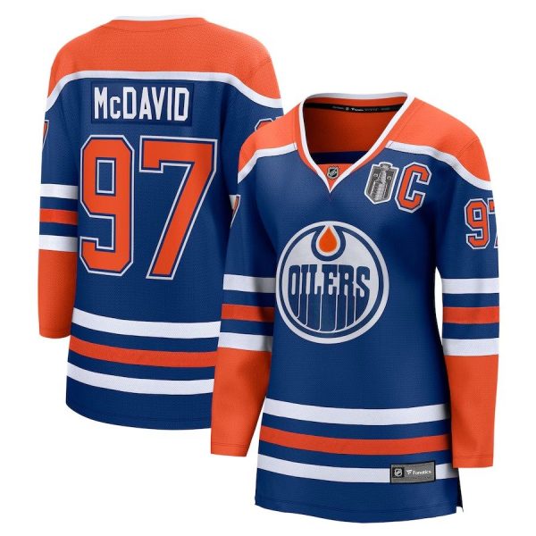 Women's #97 Connor McDavid Edmonton Oilers Fanatics 2025 Stanley Cup Final Home Breakaway Royal Jersey