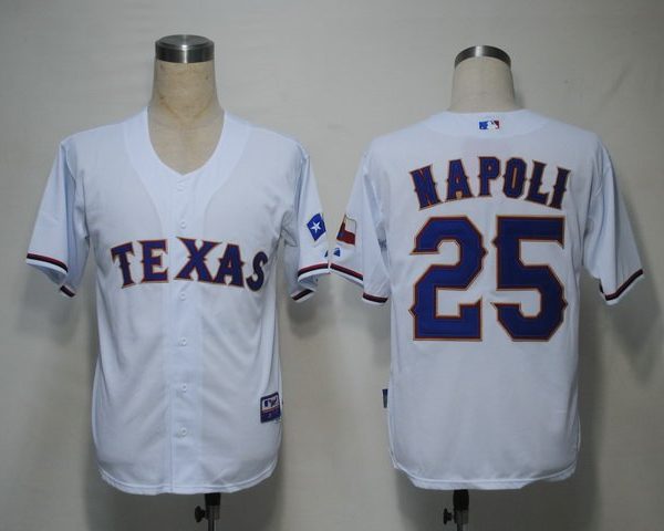 Texas Rangers #25 Mike Napoli White Cool Base Stitched MLB Jersey