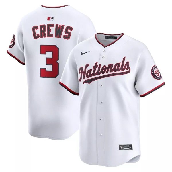 Men's Washington Nationals Dylan Crews #3 Nike White MLB Jersey