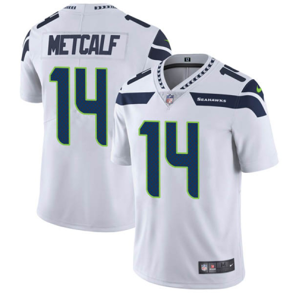 Men's Nike Seattle Seahawks #14 DK Metcalf White Vapor Untouchable Limited NFL Jersey