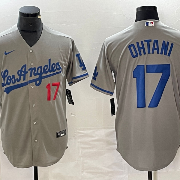 Men's Los Angeles Dodgers #17 Nike Grey Shohei Ohtani Jersey
