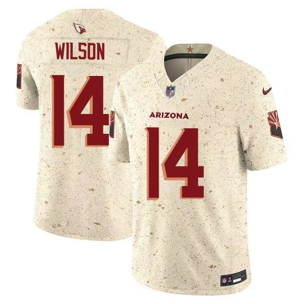 Men's Arizona Cardinals #14 Michael Wilson Cream Rivalries Collection F.U.S.E. Vapor Limited Stitched Jersey